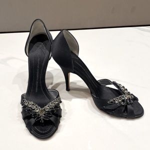 Black Silk Heels